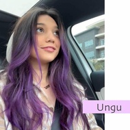 Hair Clip Extension [ Ungu ] Highlight Rambut Sambung Natural - Fashion Wanita Korea - Headpiece War