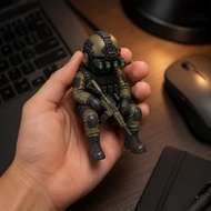 Tactical Soldier Figurine For Desk Lifelike Tactical Gear Design Office Desktop Ornament