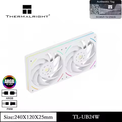 Thermalright TL-UB24W Computer Case Air Cooling Fan, 2 IN 1 ARGB High Performance/LCP Noise Reductio