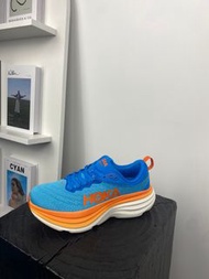 HOKA ONE ONE  Bondi 8  男女同款  緩震馬拉松公路跑步鞋  藍橙白
