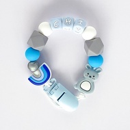 CHI 彩虹 兔子 客製化奶嘴鏈