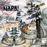 NAPA Hawaii เสื้อฮาวายลายเสืออ้วน A478 ผ้าไหมอิตาลีแท้