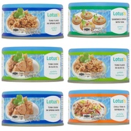 LOTUS Halal ✅ Chili's Tuna | Tuna Chunk / Flakes in Springwater |  Tuna Chunk /Flakes in Olive | San