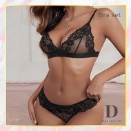 Bra Set BH Set Underwear Brief Set Transparent Sexy Wire Free Thong Lingerie Bralette Women Dalika