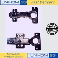 UnihomSG [With Screws] Hinges Soft Close Safety Kitchen Cabinet Hinges Slow Close Door Hinge / Normal Hinge Plate 门铰链