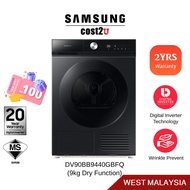 Samsung BESPOKE AI™ 9kg Inverter Tumble Dryer | DV90BB9440GBFQ Heat Pump Dryer Mesin Pengering Cloth