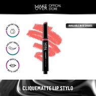 MAKE OVER Cliquematte Lip Stylo- Matte Lipstick Pen-Clicking Technology, Non Sticky, Smooth Matte Fi