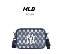[MLB KOREA] MLB Denim Camera Bag Yankees NY Full Embroidery Small Square Bag Men's and Women's Couple's  Messenger Bag
