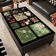 Coffee table tablecloth PVC waterproof and oil-proof no-wash coffee table table mat black retro tabl