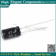 50Pcs 50V 47UF 47UF 50V Aluminum Electrolytic Capacitor Size 6*12MM 50 V / 47 UF