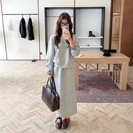 Wear Sweatshirt Women Two High-End Korean Style Suits Skirts Large Size Autumn Winter 2025 Fat mm A 