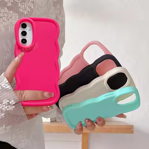 A 15 25 35 55 54 34 Cute Candy Wavy Silicone Case For Samsung Galaxy A15 A25 A35 A55 A14 A24 A34 A54