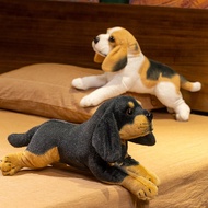Kawaii Realistic Dog Plush Toy Large Lying Puppy Dalmatian Beagle Dachshund Soft Pillow Kids Gift St