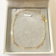 Pawnable 18K Saudi Gold Thin Lightweight Paper Clip Bracelet 18K Gold Bracelet