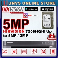 HIKVISION hik 8-CHANNEL 1080P DVR 5MP/2.0MP TURBO HD CCTV DS-7208HQHI-K1/E 8CH Digital Video Recorde