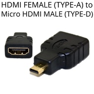 🇲🇾 Micro HDMI Adapter - HDMI Female (Type-A) to Micro HDMI Male (Type-D) Gold Plated Connector Conve