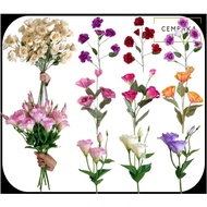 3 4 & 6 head Premium Eustoma Lisianthus Fairy Flower Artificial Flower Ornament Table Vase Living Ro