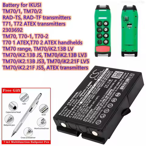 Crane Remote Control Battery for IKUSI 2303692,ATEX Transmitters,RAD-TST70-1,T70-2,T71,T72,TM70,LV5,