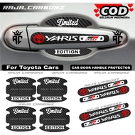 8pcs Car Door Handle Protector Sticker Toyota Yaris Gazoo Racing Sticker Carbon Handle Toyota