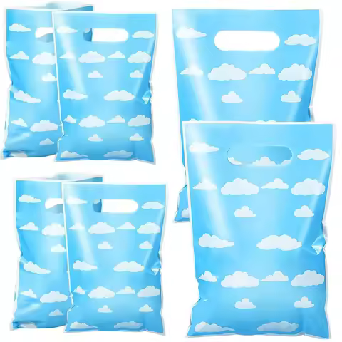 10/30Pcs The Blue Sky and White Clouds Party Gift Bags Kids Candy Treat Bag Party Supplies Goodie Gi