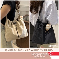 [SG SELLER] Large Capacity Multi-Pocket Commuter Tote Bag Nylon Bag Student Shoulder Bag Messenger B
