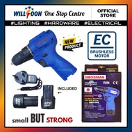 BOSSMAN BBD008 12V Brushless Cordless Drill Driver 1600rpm w/ 2 x 12V Batteries + Charger BBD-008 EC