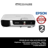 Epson EB-X51 / EBX52 (3600 LUMEN) XGA 3LCD Projector (XGA/1024x768/3800 Lumens)
