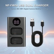NP-FW50 USB Dual Rechargeable Battery Charger With Dual Card Slots, Compatible With Sony NP-FW50 Bat