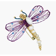 Denni Handmade Dragonfly Freshwater Pearl Brooch