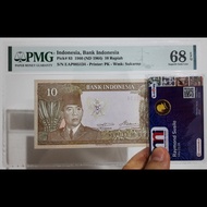 PMG68 EPQ Top Pop 10 Rupiah Soekarno 1960 UKI Uang Kuno Indonesia