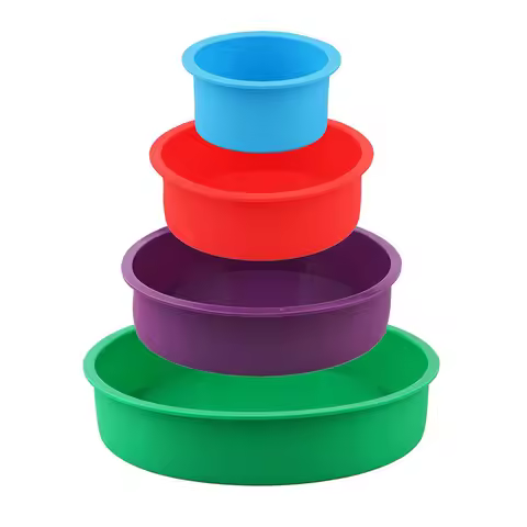 4 6 8 10inch Silicone Round Cake Pan Nonstick Leakproof Round Deep Cheesecake Layer Baking Pans Cake