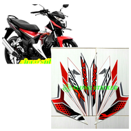 STIKER STRIPING LIS LES BODY MOTOR HONDA SONIC 150R TAHUN 2019 WARNA PUTIH-MERAH 1SET STANDAR