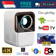 Local Delivery - Portable Smart Projector 1080P 4K Decode Android 9.0 Wifi Projector Android Version / 6 Months Warranty