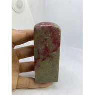 D2662 Natural Changhua Bloodstone/Natural Color Seal Free Storage Box Weight: 220g Size: Height 86.1