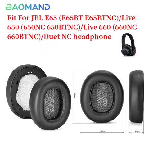 Replacement Earpads for JBL E65 (E65BT E65BTNC)/Live 650 (650NC 650BTNC)/Live 660 (660NC 660BTNC)/Du
