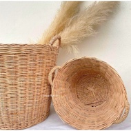 Rattan willow laundry basket clothing toy storage organiser wicker rack Bakul baju dobi raga anyaman