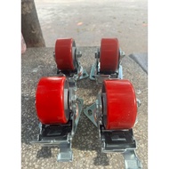 Heavy duty cast iron pu wheel