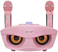 Portable Bluetooth Speaker, Waterproof Bluetooth SD306 wireless microphone KTV family-Bluetooth speakers integrated microphone K song double chorus (Color : Pink)
