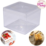 Plastic Cookies Container CH-9560 (1pc) Bekas Cookies Petak Biscuit Container | Transparent Cookie C