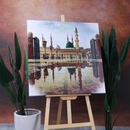 Frame Gambar Masjid Nabawi & Madinah  | Hiasan Dinding Islamik | Hiasan Dinding Rumah Ruang Tamu Bil