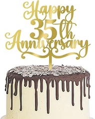 WRACKKIAR Happy 35th Anniversary Cake Toppers,Acrylic Wedding Anniversary Company Anniversary Cake T