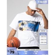 (免運)NBA 猶他爵士隊 米切爾 海灘系列 男子 運動休閑時尚 圓領短袖T恤