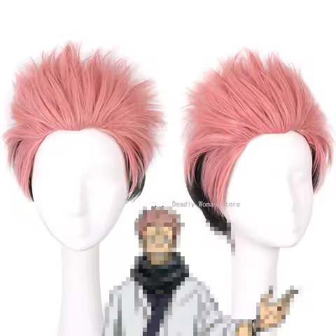 Jujutsu Kaisen Cosplay Ryomen Sukuna Wig Jujutsu Kaisen Yuji Itadori Pink Black Short Heat Resistant