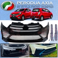 PERODUA AXIA 2017-2021 GT STYLE FRONT BUMPER WITH DAYLIGHT LED (GT) MATERIAL FIBER AXIA GT BUMPER DE