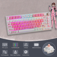 FEKER IK75 Pro Gasket Mechanical Keyboard Kit 75% 83keys 3 Mode RGB Backlit Hot-Swap Customized Keyb