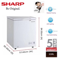 FREE SHIPPING**Sharp Chest Freezer (110L) SJC118 TOP SELL MODAL(FREE-DELIVERY-7.7OFFER