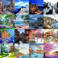 Coloring by numbers Landscape digital oil painting 8 sizes 40*50 with frame paint by number