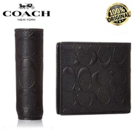 Coach Wallet Compact Signature Embossed Leather Original Coach Wallet