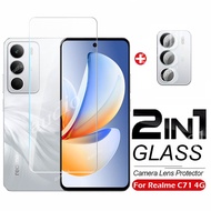 Realme C71 4G 2in1 Tempered Glass Full Screen Protector Film with Camera Lens Protector For realme C