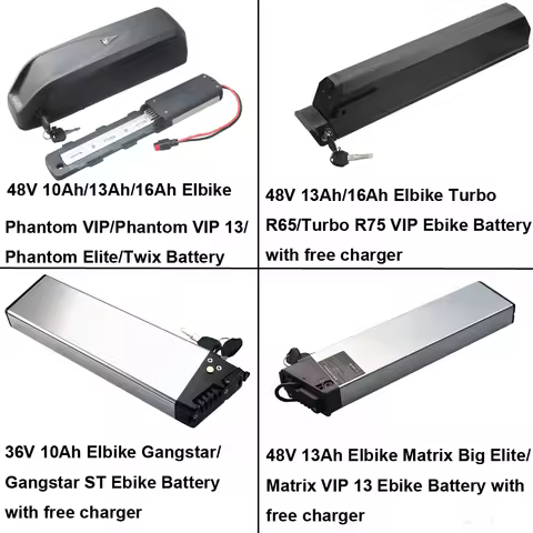 Elbike 36V 10Ah 48V 13Ah 16Ah Electric Bike Battery Gangstar ST Matrix Big Elite Phantom VIP 13 Twix